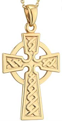 18ct Gold Cornish Celtic Cross (with purple enamel inlay), Handmade By  Douglas Hughes