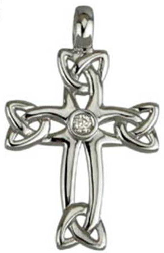 Sterling Silver Diamond Celtic Knot Pendant - Green River Silver Co.