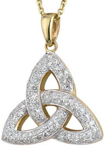 10K Gold Diamond Celtic Knot Necklace - Celtic Aer