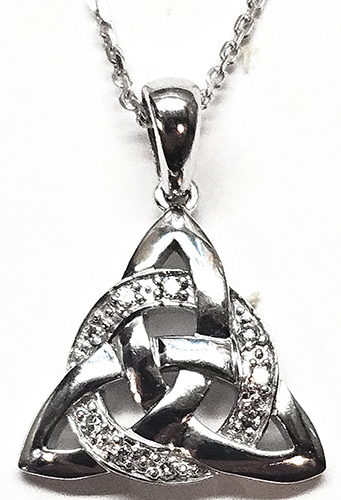 White Gold Celtic Necklace 44577