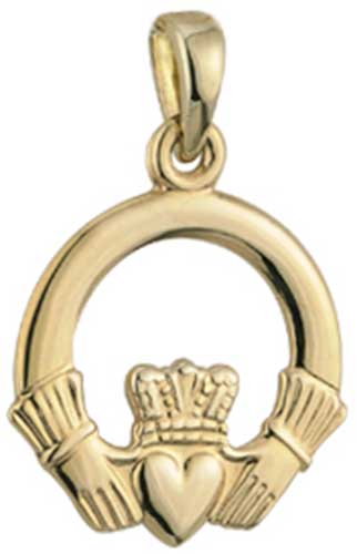 Details about   10K Gold Claddagh Charm Pendant 