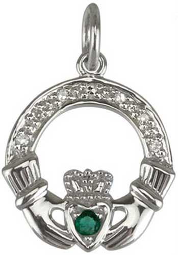 Sterling Silver Green Onyx Claddagh Necklace and… | My Irish Jeweler