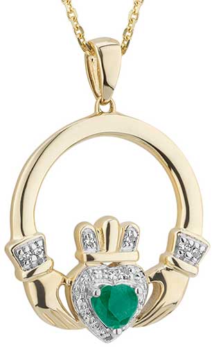 Sterling Silver Cubic Zirconia Claddagh Necklace - Hypoallergenic Jewe –  Aeon Jewellery