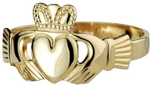 Classic Ladies 14K Rose Gold Silver Claddagh Ring