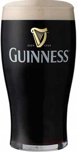 Official Guinness Glasses 4 Pack With Embossed Harp Logo Design