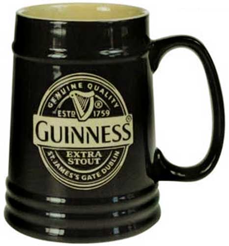 Guinness Hobnail Tankard Classic Glass Beer Mug with Handle 
