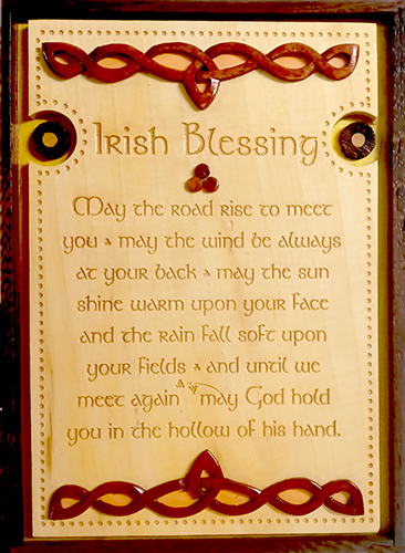 Irish Blessing, Celtic prayer large wood sign, May the road rise up to -  Wahl to Wall Word Love
