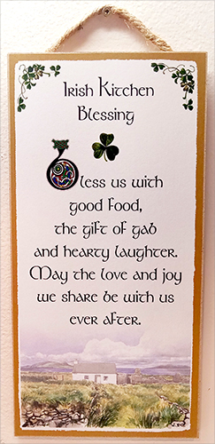 L Irish Blessing Plaque Kitchen C5x10 