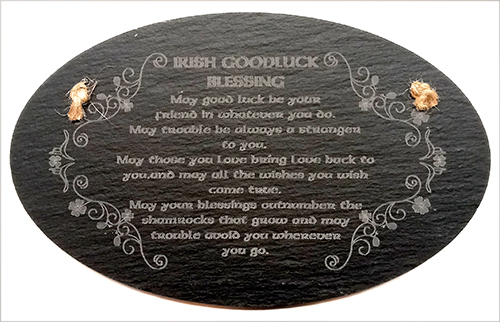 Irish Blessing Plaque Luck Slate