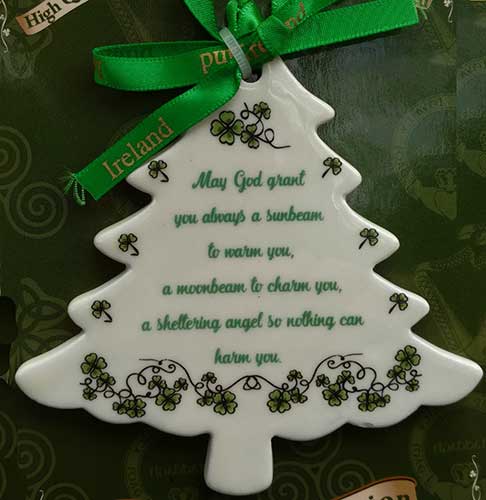 Shamrock and Roll Irish Rock Funny Humor Wood Christmas Tree Holiday Ornament