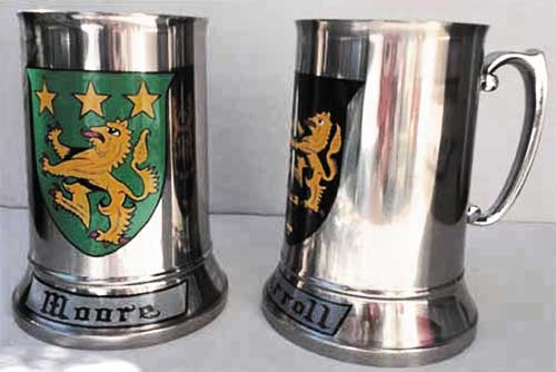Shaughnessy Irish Coat Of Arms Badge Stainless Steel Tankard