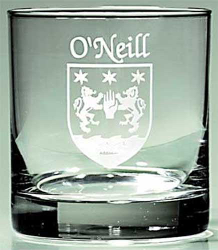 Sand Etched Crotty Irish Coat of Arms Whiskey Decanter