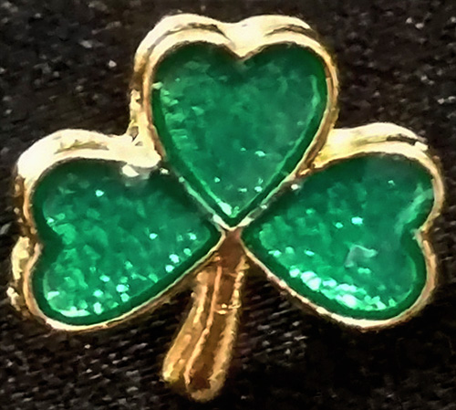 Shamrock Pin - Lapel - Irish Costume Jewelry