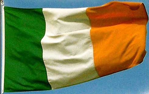 1 x 1.5' Ireland Flags Wooden Dowel Parade Irish Flags 