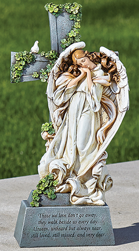 Irish Angel Garden Statue Blessing, Personalized Memorial Garden Statues