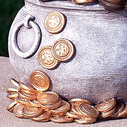 Irish Garden Statue Gnome Pot of Gold