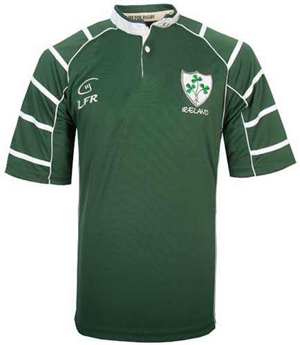 Irish Rugby Shirt Short Sleeve, Forest Green Rugby Shirt