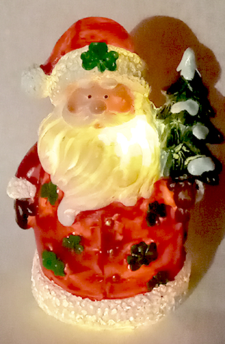 LED Ceramic Christmas Tree with Santa Hat