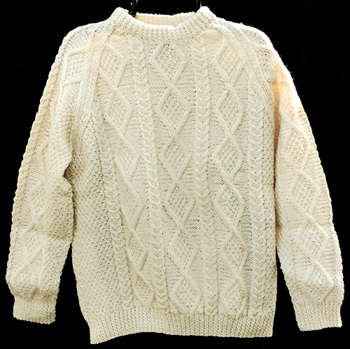 Irish Sweater - Hand Knit - Natural