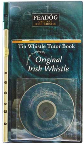 Feadog Irish Penny Whistle with Instructional Book & CD Brass