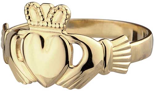 Gold Claddagh Ring Men 2529   L Men's Claddagh Ring 2529 X 