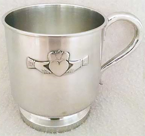 Engraved Pewter Georgian Teddy Bell Cup personalised christening gift for kids