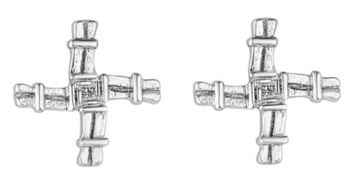 Tiny Sterling Silver Cross Earrings – Little Girl's Pearls