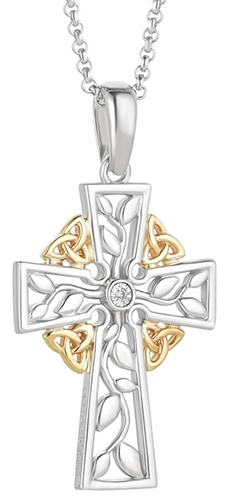 Tree of Life Celtic Cross Necklace - Sterling Silver - 46902