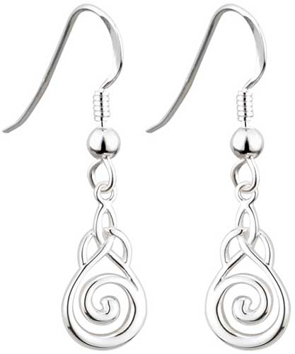 S33424 Sterling Silver Celtic Knot Drop Earrings – Ciara's Irish Shop