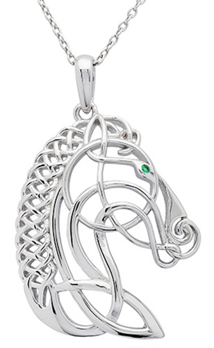 Sterling Silver Horse Pendant Necklace Celtic Irish Jewellery