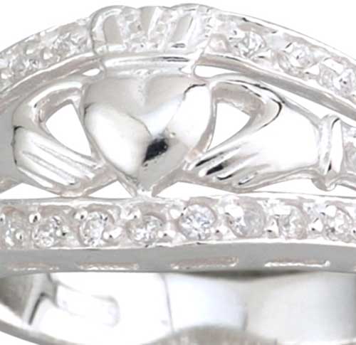 Princess Kylie 925 Sterling Silver Eternity Claddagh Band Ring