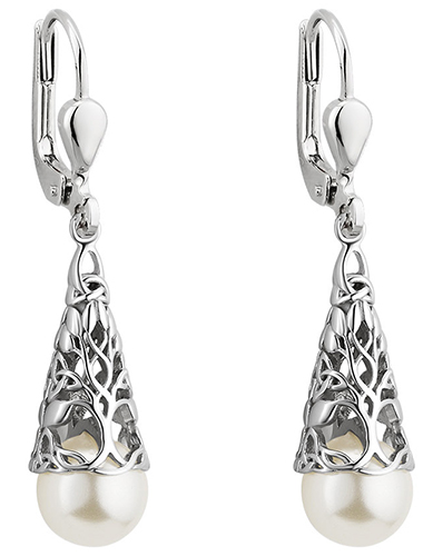 Silver Trinity Tree of Life Earrings