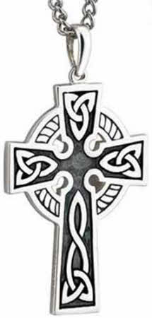 VASSAGO Celtic Cross Pendant Necklace For Women & Men | Double Sided With Inspirational Verse, Stainless Steel