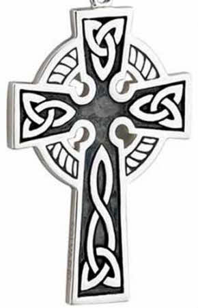 Celtic Cross Necklace for Men - Sterling Silver - Double Sided