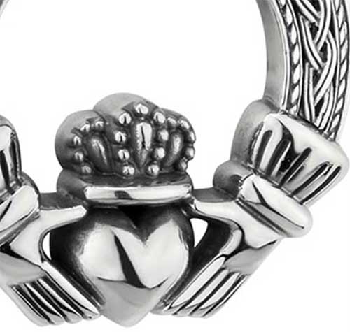 T Celtic Necklace Mens Claddagh Sterling Silver 46452 B 