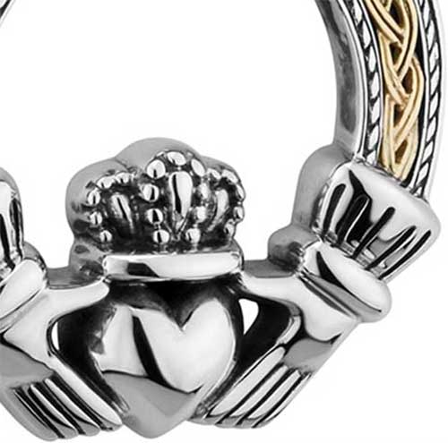 T Celtic Necklaces Mens Claddagh Sterling Silver 46453 B 