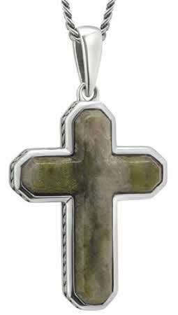 Connemara Marble Cross Necklace - Masculine
