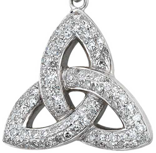 Celtic Knot Necklace Diamond Accent Sterling Silver | Jared