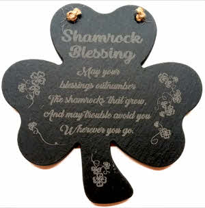 Shamrock Blessing Plaque Slate