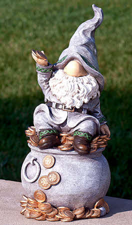 Irish Garden Statue - Gnome - Pot of Gold