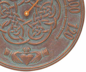 verdigris garden thermometer