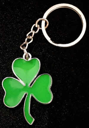 Vintage Shamrock From Ireland Small Key Ring. Made in The Republic