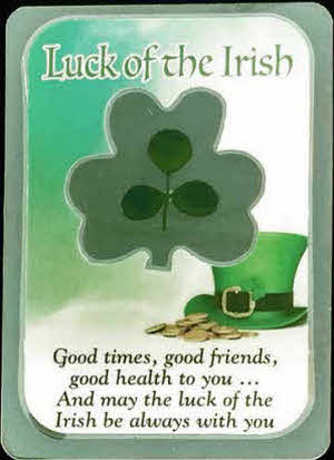 Shamrock Blessing Card - Luck of the Irish
