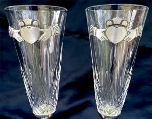 Buy Irish Claddagh Tall Beer Glasses, Large Irish Pewter Claddagh Beer  Glasses