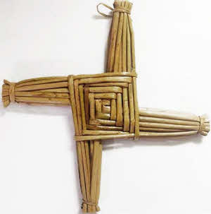 folklore.ie - St. Brigid's Crosses with Straw Bows, Co.